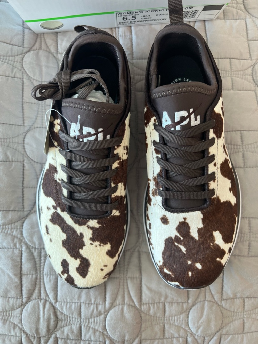 APL WOMEN'S ICONIC PHANTOM DEEP BROWN/WHITE/COW SIZE 6.5 - Picture 2 of 15